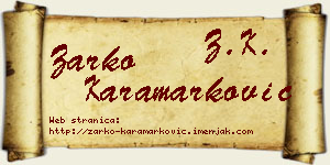 Žarko Karamarković vizit kartica